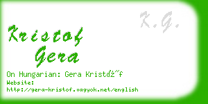 kristof gera business card